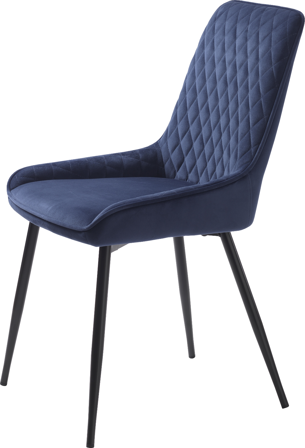 Spisebordsstol Spisestuestol Nordique Design Milton  -pak Blå Fløjl Med Sorte Metalben H85ã B52 Cm