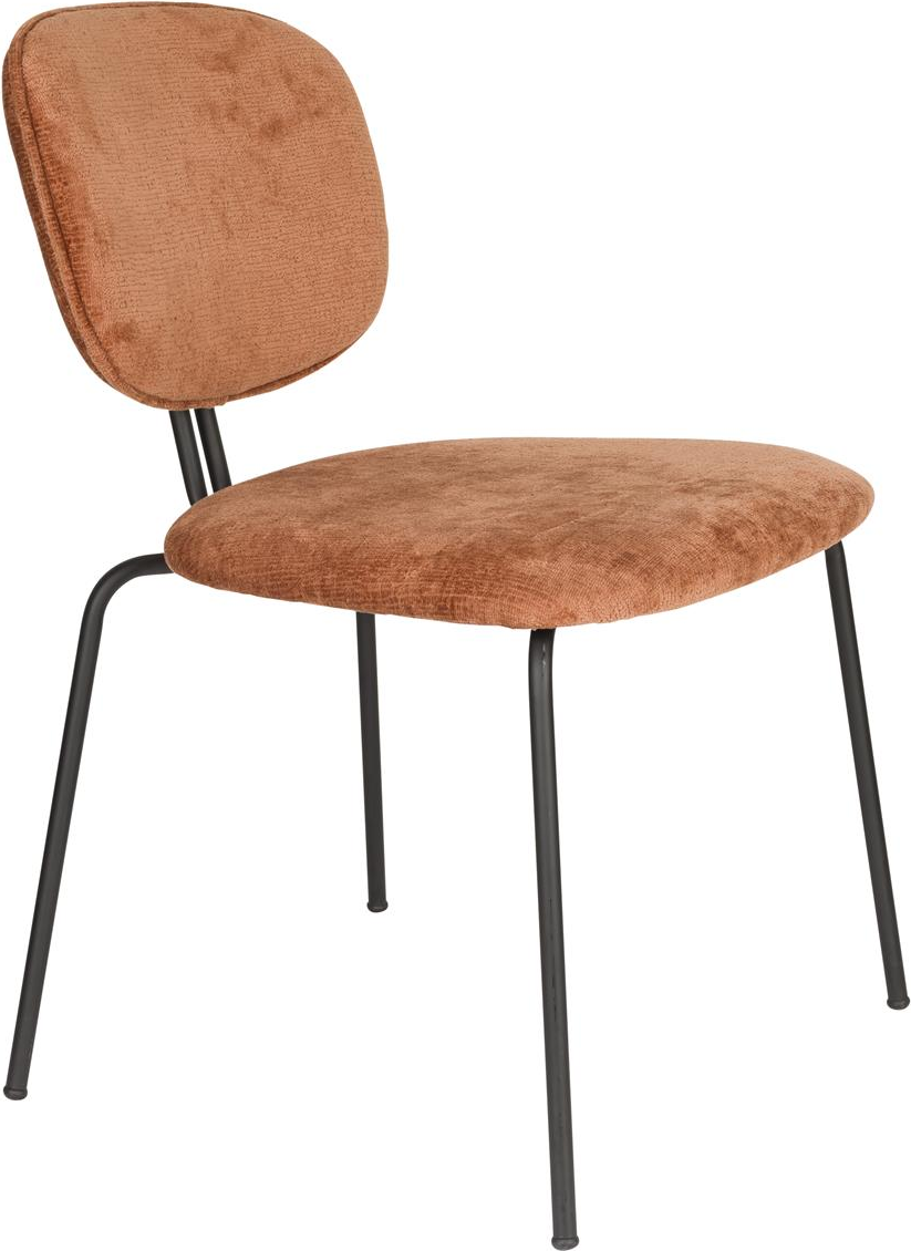 Spisebordsstol Studio White Bouton Rødbrun Polyester  Jernramme  Pu-skum  Stabelbar Sæt
