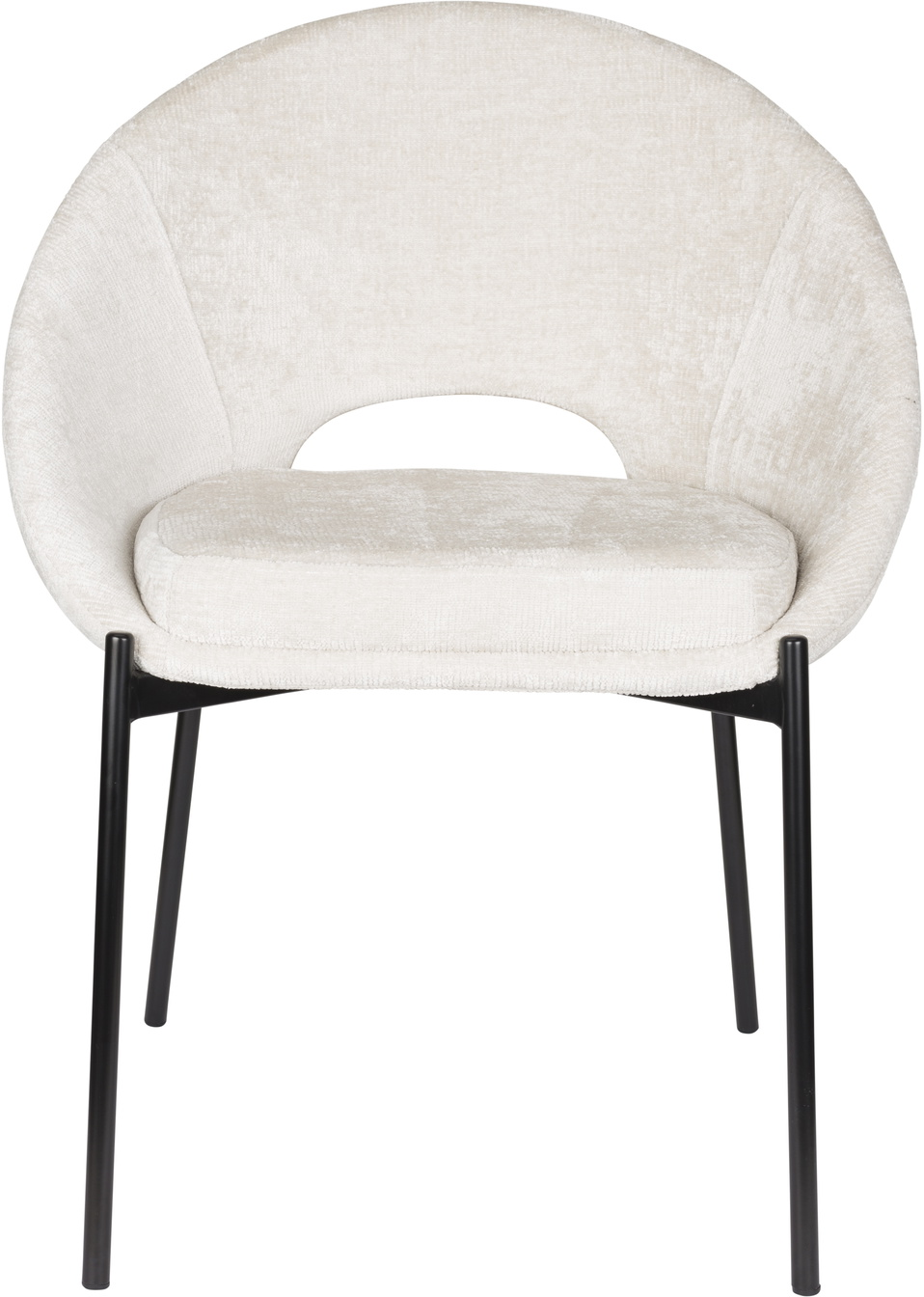Spisebordsstol Studio White Dando  -pak Offwhite Polstret   Polyester Med Sort Jernbund