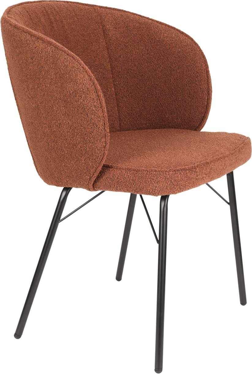 Spisebordsstol Studio White Joa Valnød Polyester Spisestuestol Sort Jernstel Sæt
