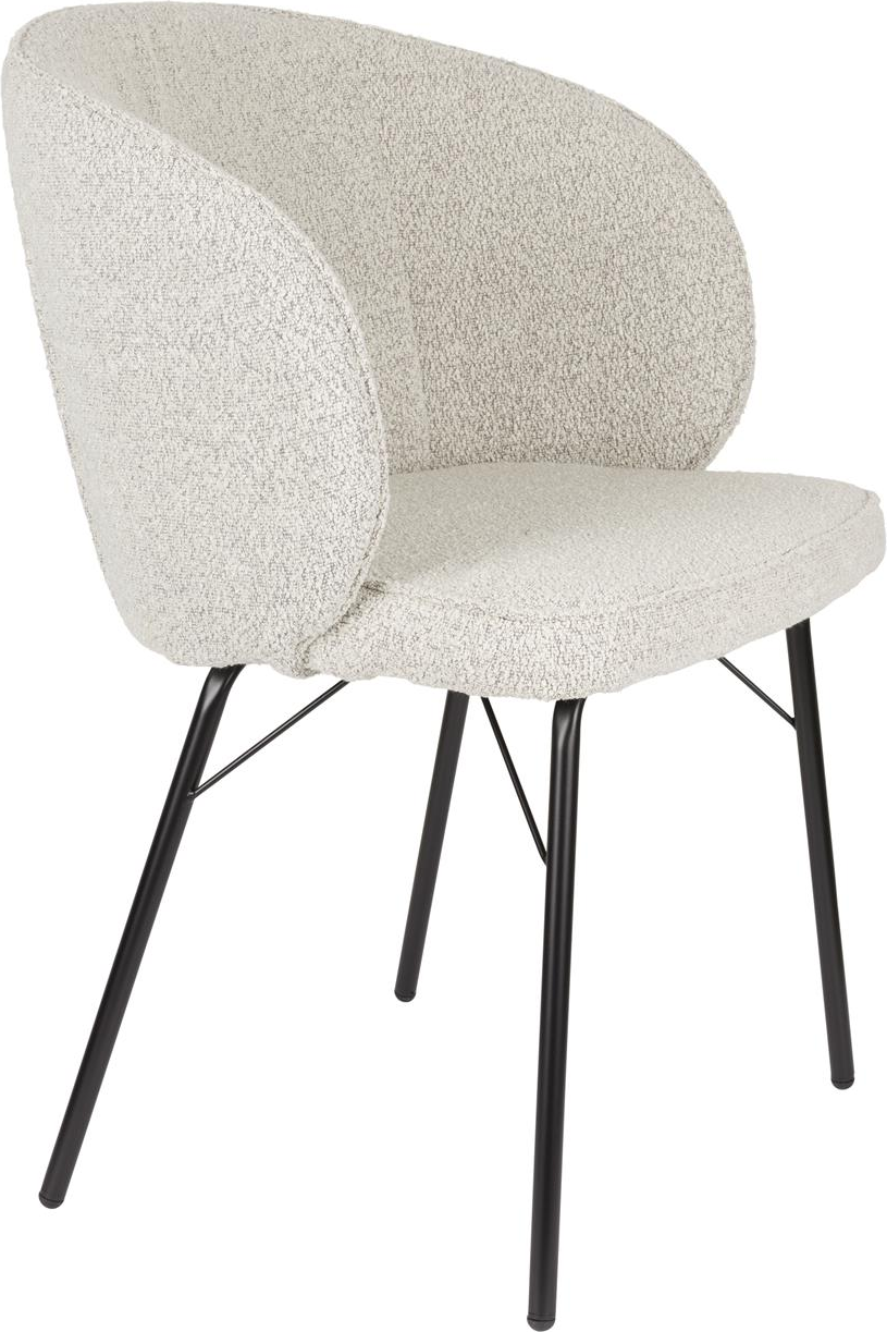 Spisebordsstol Studio White Joa  -pak Lysgrå Polstret Polyester Jernstel