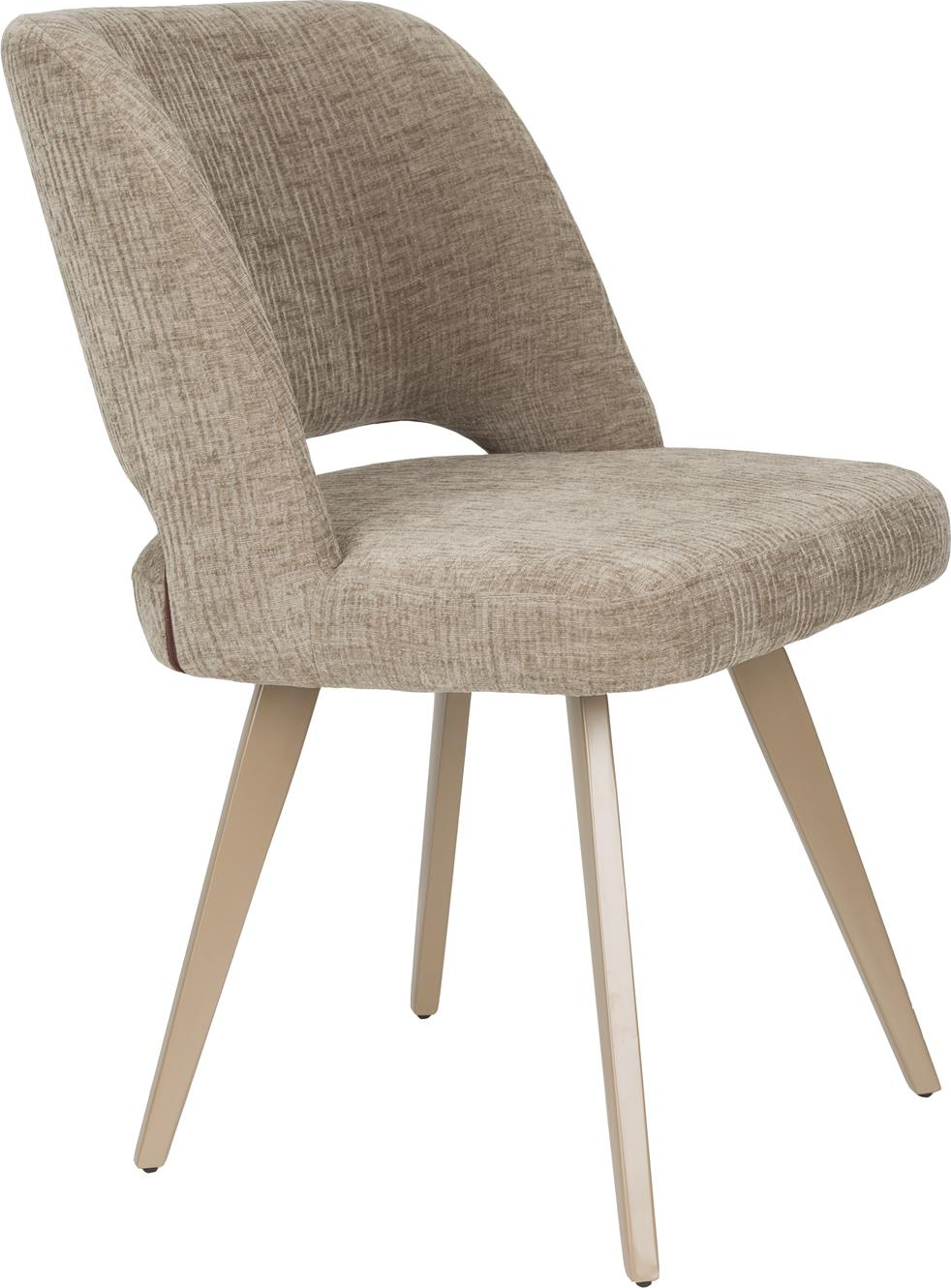 Spisebordsstol Studio White Yves   Stengrå Polyester Med Matte Brune Metalben   Sæt