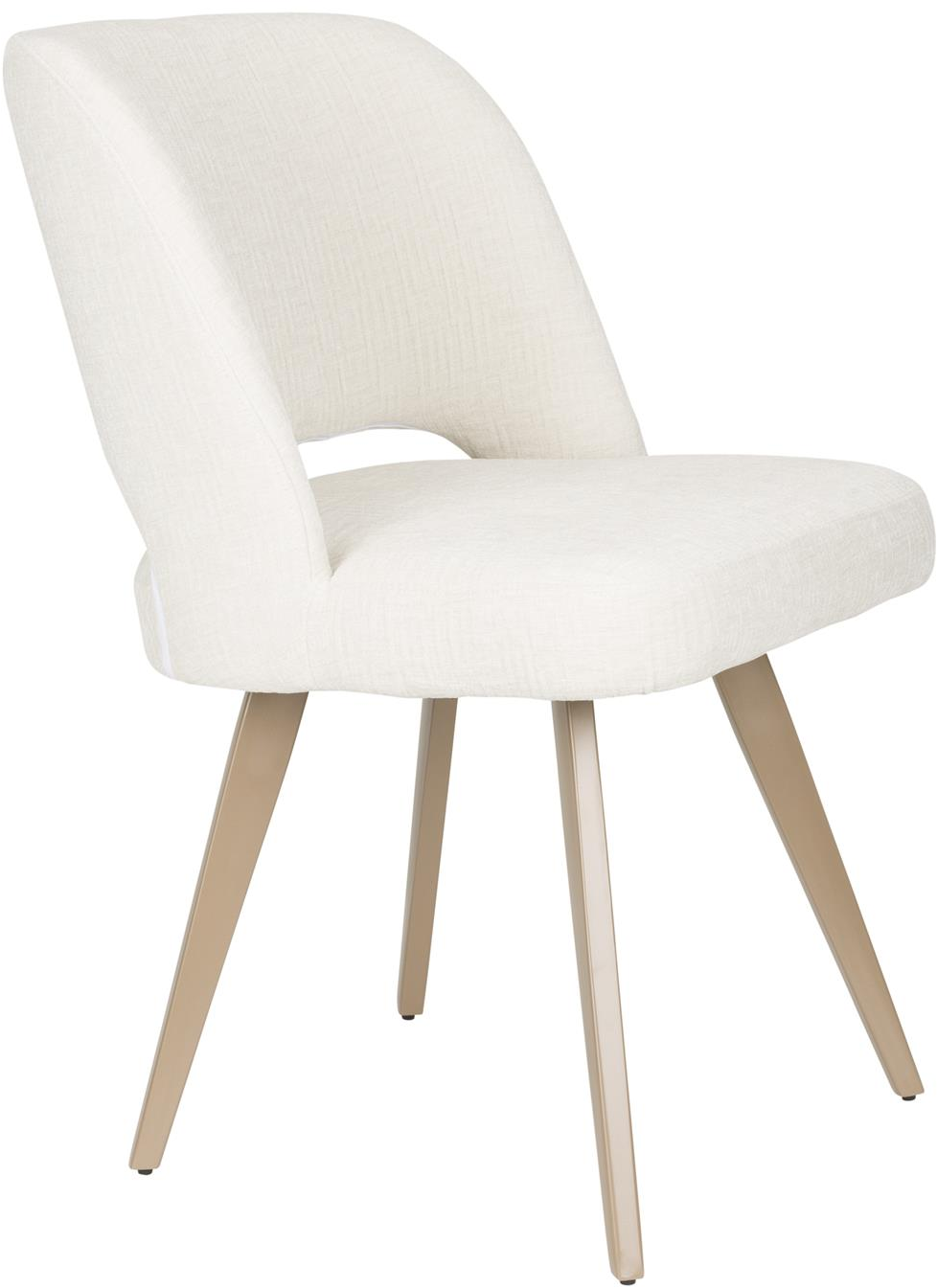 Spisebordsstol Studio White Yves Sæt Af   Polstret Offwhite Med Brune Jernben