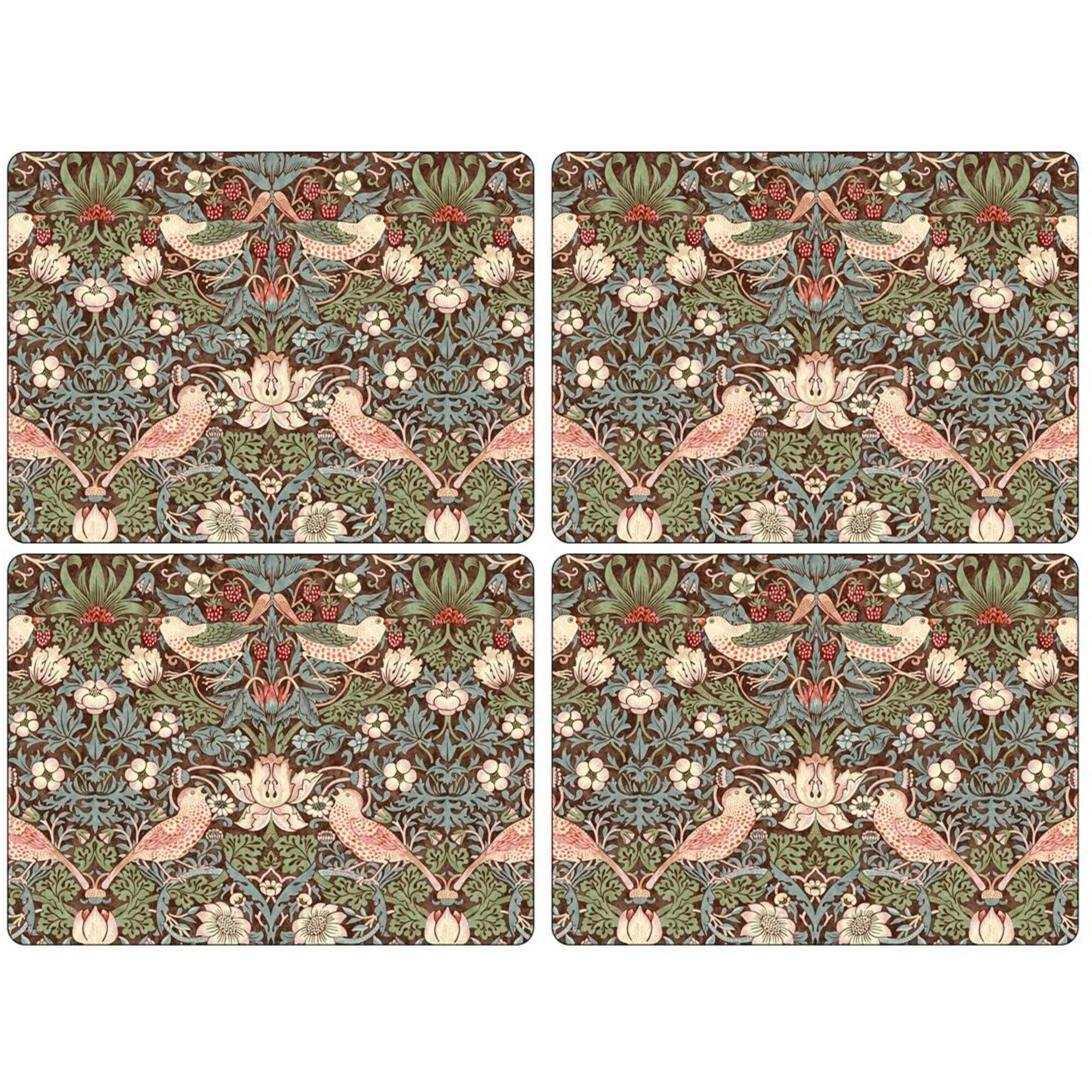 Spode Dækkeservietter  39 Strawberry Thief 39  Brun