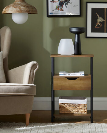 Stilfuldt Og Funktionelt Sidebord   Sengebord Til Ethvert Hjem  L45 Cm B30 Cm H70 Cm  Brun