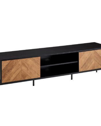 Stilfuldt Tv-bord   Massivt Sheesham-træ Med To Døre Og Et Rum Til Din Soundbar  163x45x40 Cm