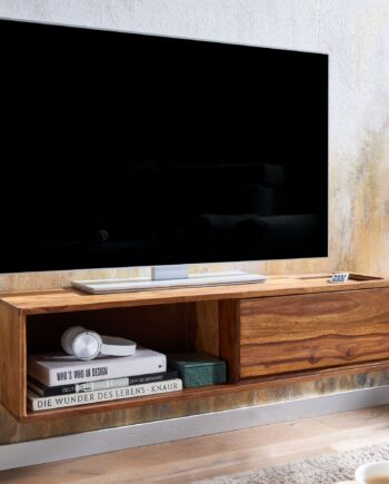 Stilfuldt Tv-bord   Massivt Sheesham-træ  108x25x34 Cm  Brun