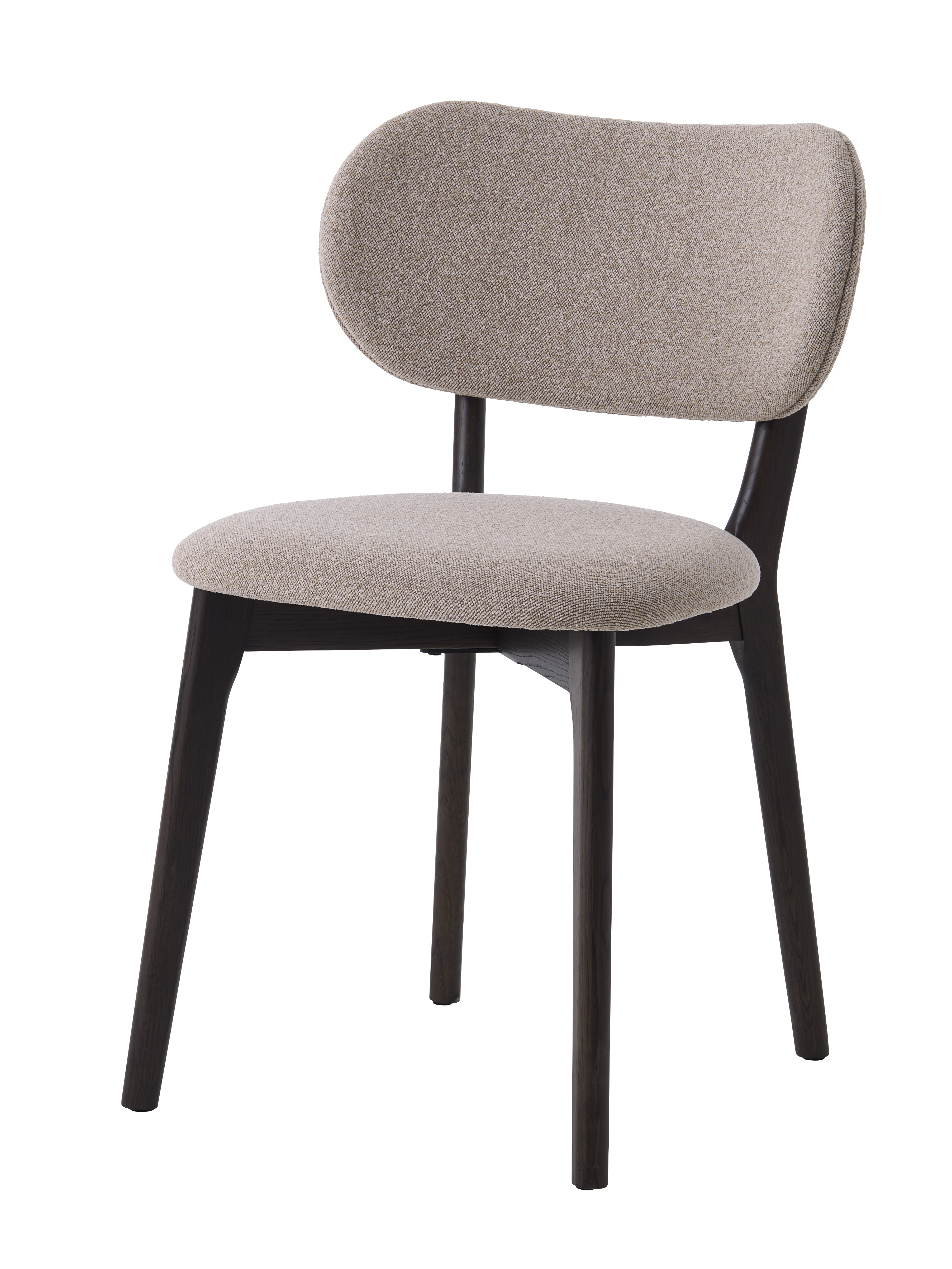 Stilo Spisebordsstol Sand Polyester Og Mørk Espresso Egetræ