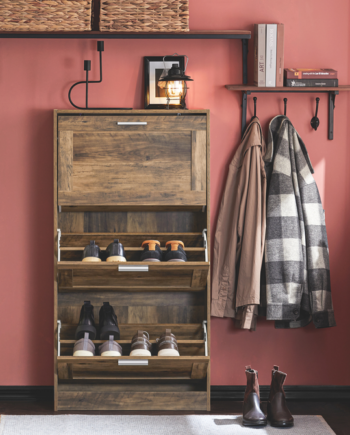Stilren Skoskab   Japandi-look  60x23x115 Cm  Brun