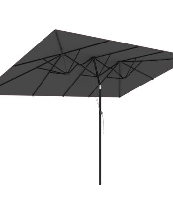 Stor Parasol  Højdejusterbar  Vipbar  150x295x170-214 Cm  Grå
