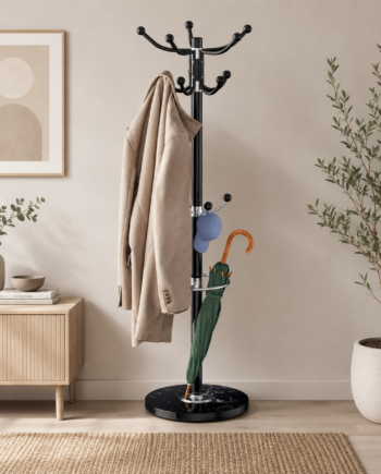 Stumtjener  Sort Med Marmorbund  173 Cm