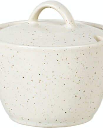 Sukkerskål Broste Copenhagen Nordic Vanilla Creme Stentøj ø10     H7 Cm