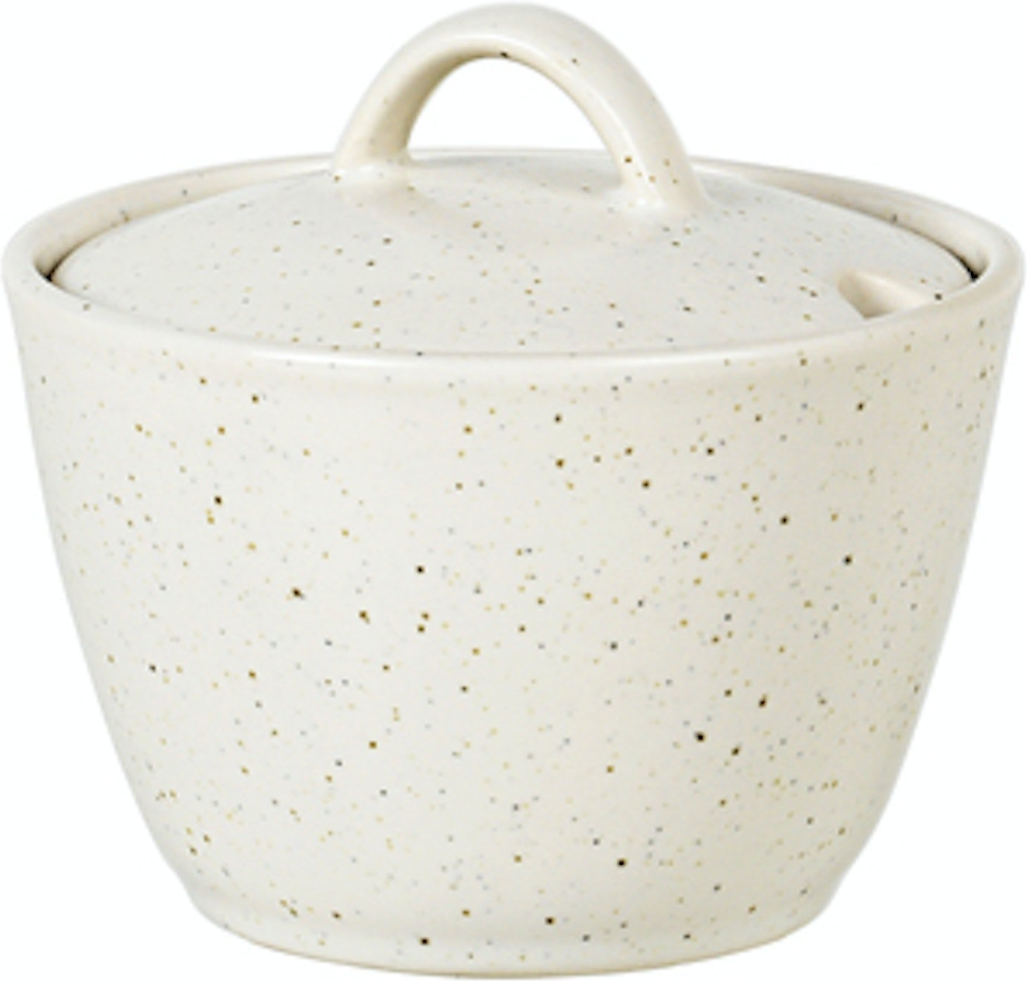 Sukkerskål Broste Copenhagen Nordic Vanilla Creme Stentøj ø10     H7 Cm