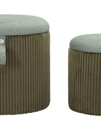 Taburetter   Grøn  Mdf Og Polyester   38x38 32x28 Cm