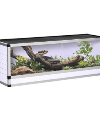 Terrarium Lavet Af Aluminium Til Krybdyr  Padder  Spindlere  Krybdyravlskasse  Netterrarium  Hvid   Sølv   Sort  120   40   40 Cm