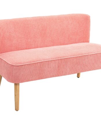 To-personers Sofa  Elegant Skandinavisk Design  Massiv Træramme  Op Til 150 Kg  117   56     77 Cm  Lyserød