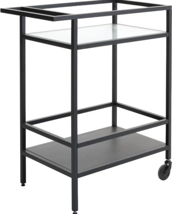 Trolley Nordique Design Bronco Sort Serveringsvogn   Metal Og Hærdet Glas    Niveauer
