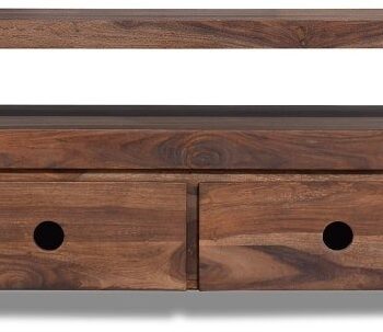 Tv-bord Hayfay Fra Obuzi   Massivt Rosentræ Og Jern  110ã 40ã 50 Cm   Mørk Natur Sort