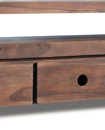 Tv-bord Obuzi Hayfay   Massivt Rosentræ   Jernstel  175x40x50 Cm  Mørk Natur Sort