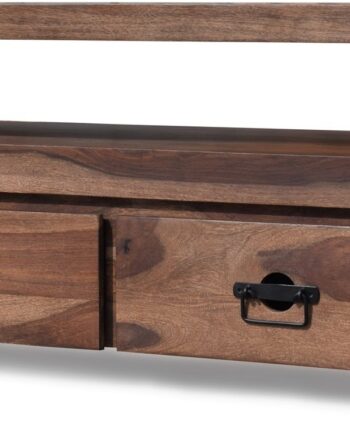 Tv-bord Obuzi Hayfay Med Skuffe  Massivt Rosentræ Jern  110x40x50 Cm  Mørk Natur
