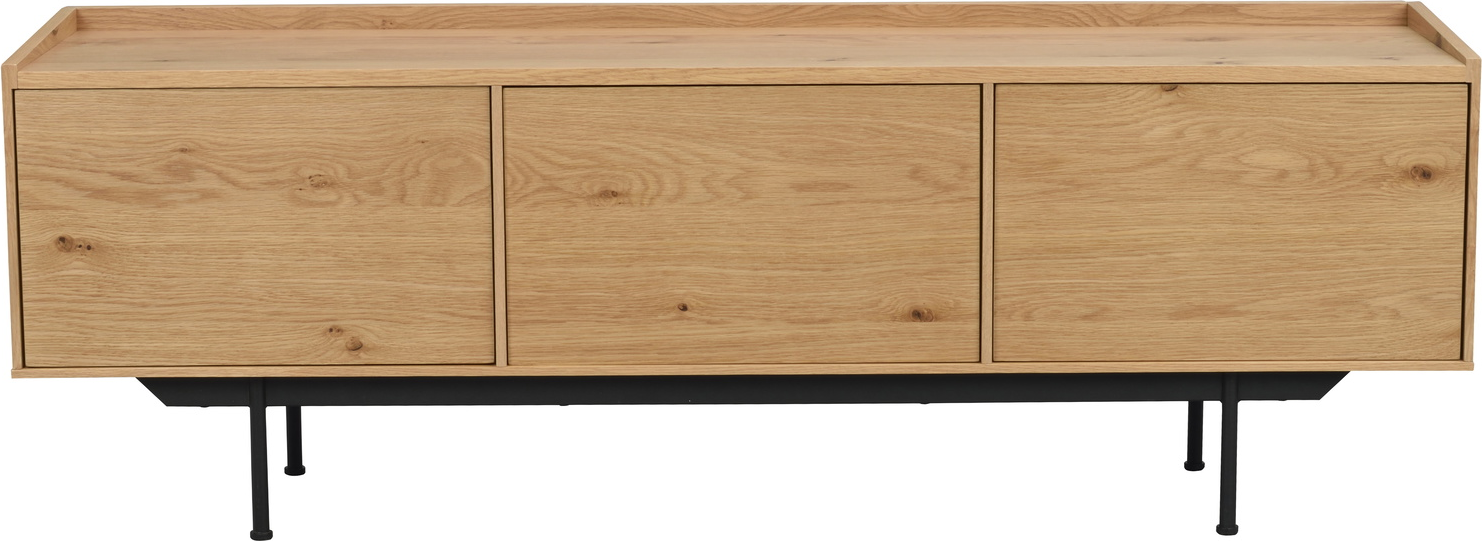 Tv-bord Rowico Brewerton   Lakeret Vild-eg Og Sort Metal 160ã 40ã 56 Cm
