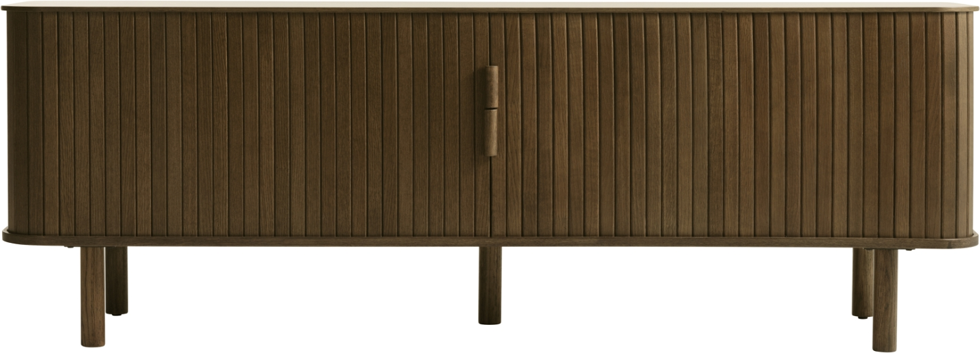 Tv-bord   Tv-bænk Nordique Design Cavo Røget Glasurlak Egetræ 160x40x55   Cm Justerbare Hylder