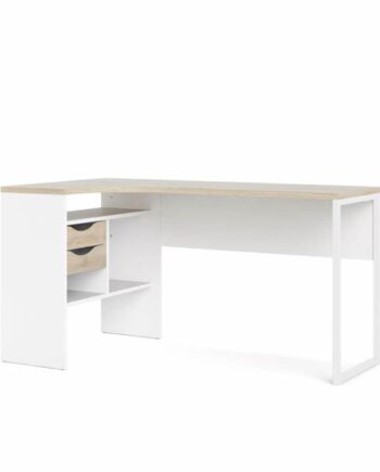 Tvilum Function Plus Hjørneskrivebord 145 Cm Hvid   Eg Stuktur  : Erling Christensen Møbler