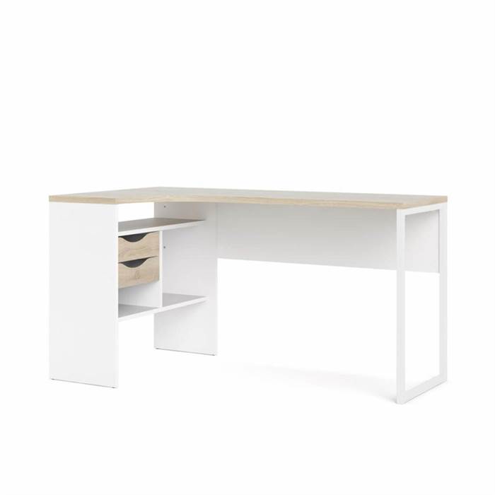 Tvilum Function Plus Hjørneskrivebord 145 Cm Hvid Eg Stuktur : Erling Christensen Møbler