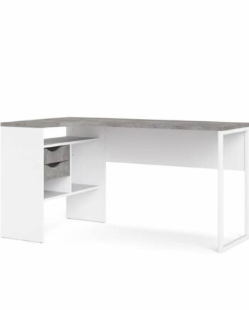 Tvilum Function Plus Hjørneskrivebord 145 Cm Hvid   Oxid Beton  : Erling Christensen Møbler