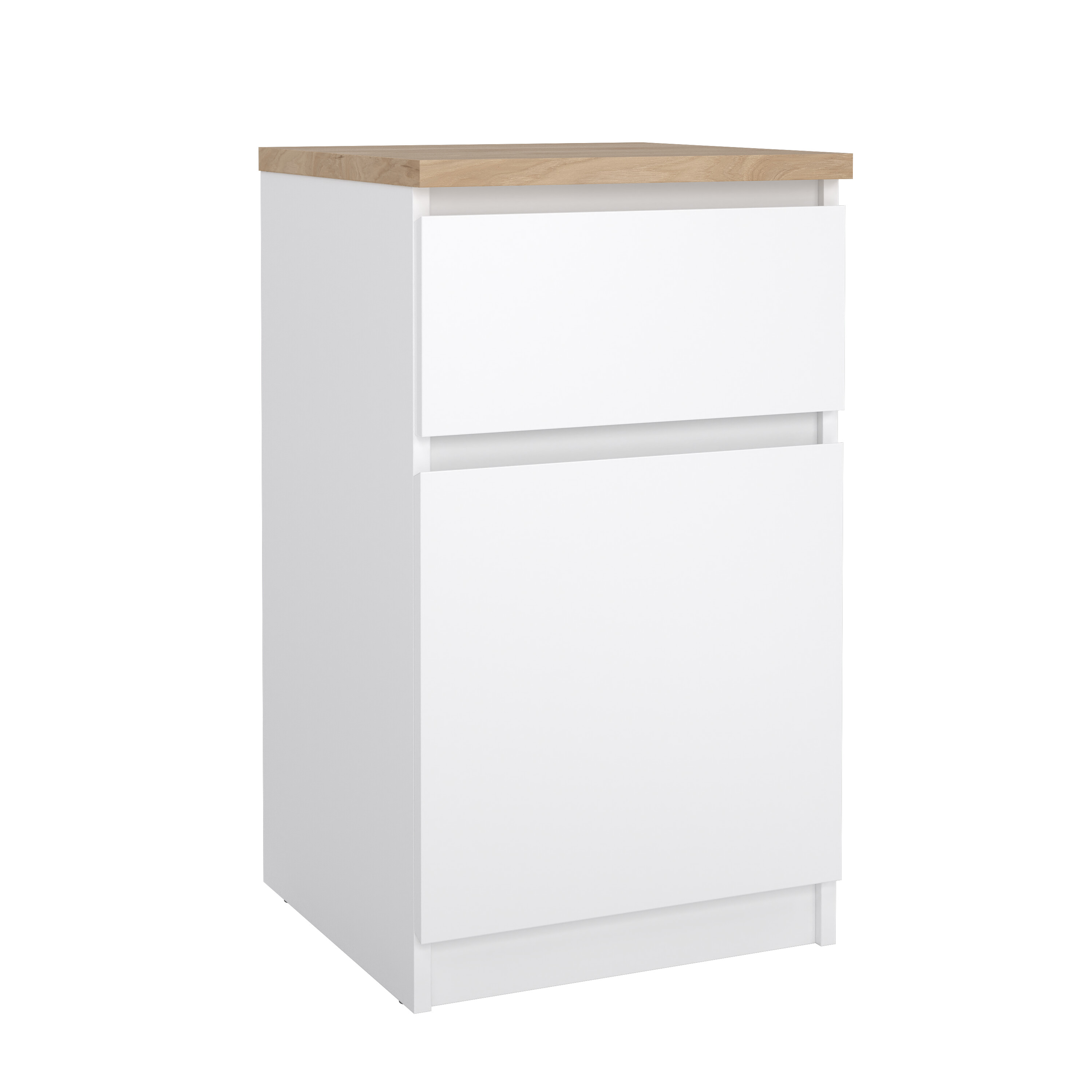 Tvilum Naia Natbord       Låge Og   Skuffe Hvid Højglans Og Jackson Hickory Træ  40 4x40
