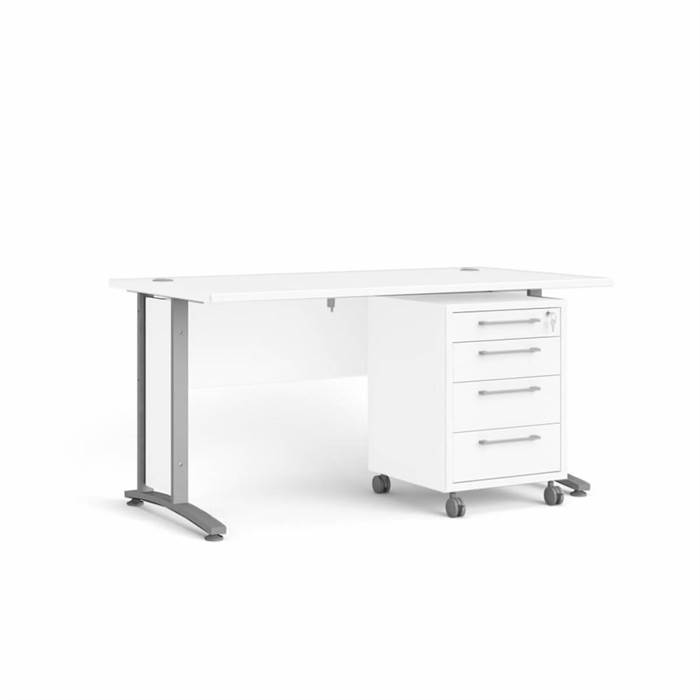 Tvilum Prima Komb Skrivebord 150 Cm Hvid Metal : Erling Christensen Møbler