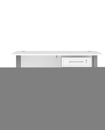 Tvilum Prima Skrivebord     Skuffesektion      Skuffer Hvid Træ  Stål Stel  150x80
