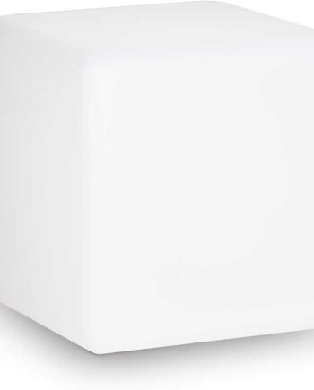 Udendørs Gulvlampe Ideal Lux Luna Opal Hvid Sort Ip44 Terrasselampe Frostbestandig 30x30x30 Cm E27