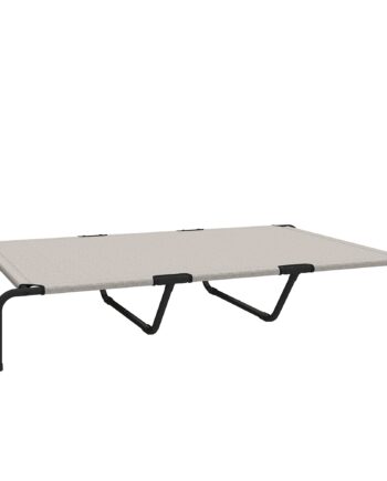 Udendørs Hundeseng  Hævet Hundeseng Til Store Hunde  Med Stålramme  åndbart Netstof  152x94x23 Cm  Beige