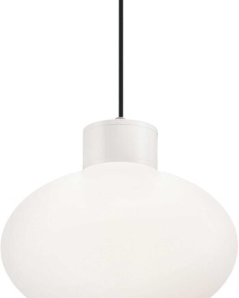 Udendørs Pendellampe Ideal Lux Clio ø90 Justerbar Højde 120 1005 Mm Ip44 Hvid