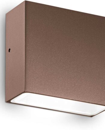 Udendørs Væglampe Facadebelysning Ideal Lux Tetris-  Kaffefarvet Aluminium Ip44 H9xb4xl10 Cm G9-fatning