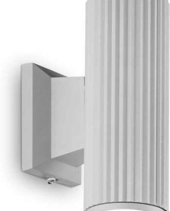 Udendørs Væglampe Ideal Lux Base Grå Aluminium Ip44 2xgu10