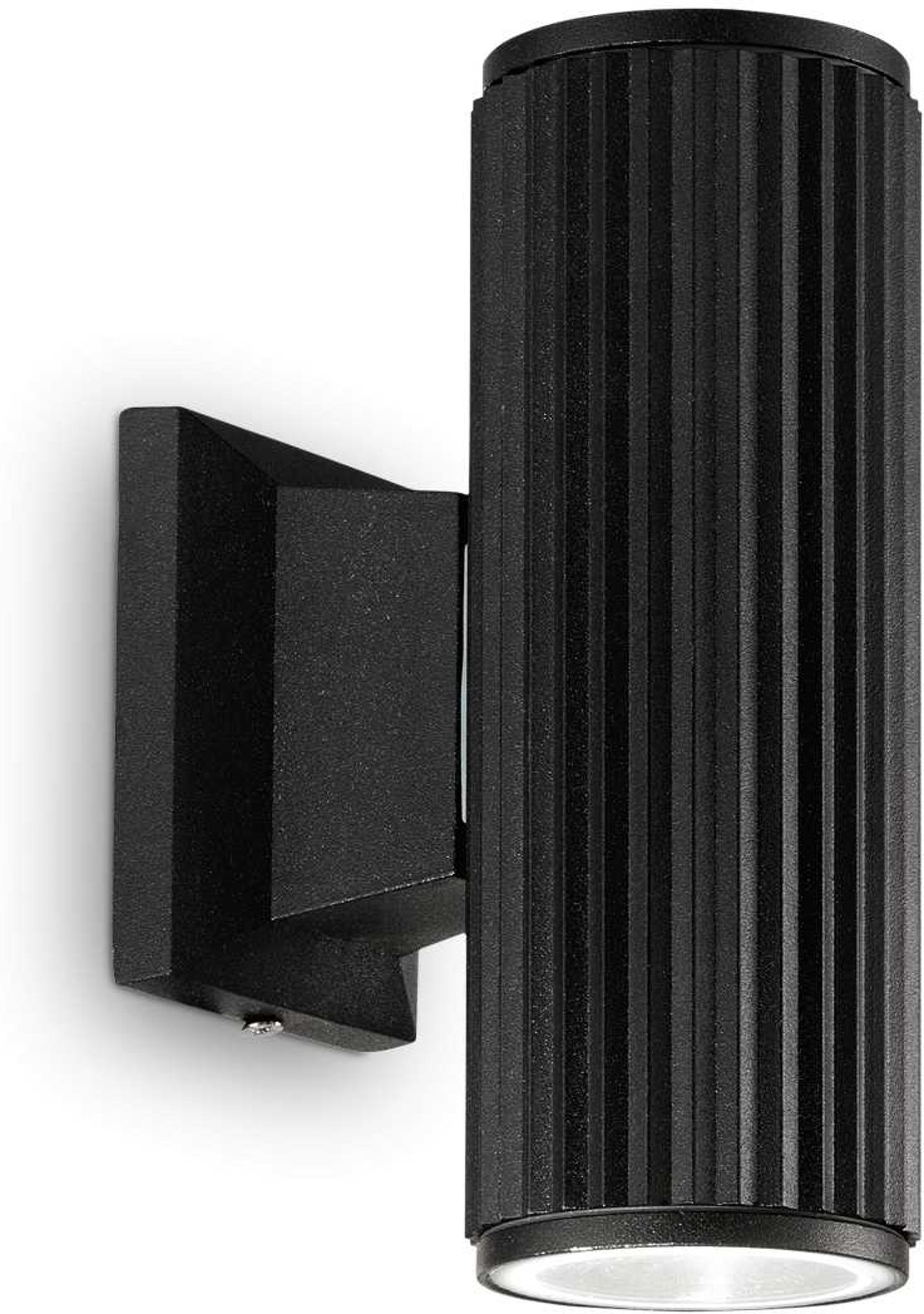 Udendørs Væglampe Ideal Lux Base Sort Aluminium Ip44 Med Dobbelt Hærdet Glas H18xb6 5xl11   Cm