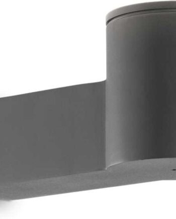 Udendørs Væglampe Ideal Lux Clio Antracit Aluminium Ip44 E27 Mat Hvid Diffusor   5ã 9ã 21   Cm