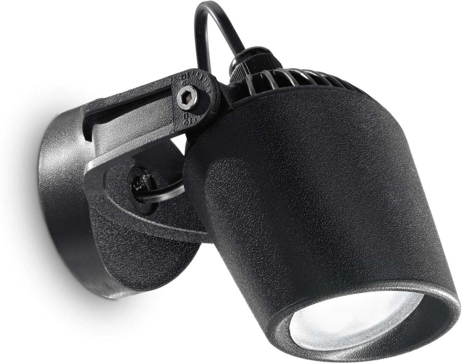 Udendørs Væglampe Ideal Lux Elio Sort Ip66 Justérbar Diffuser Gu10-pære   5w 400 Lm 4000