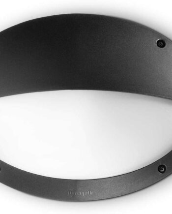 Udendørs Væglampe Ideal Lux Medea Sort Halvmåne Ip66 E27 H23xb9xl33 Cm