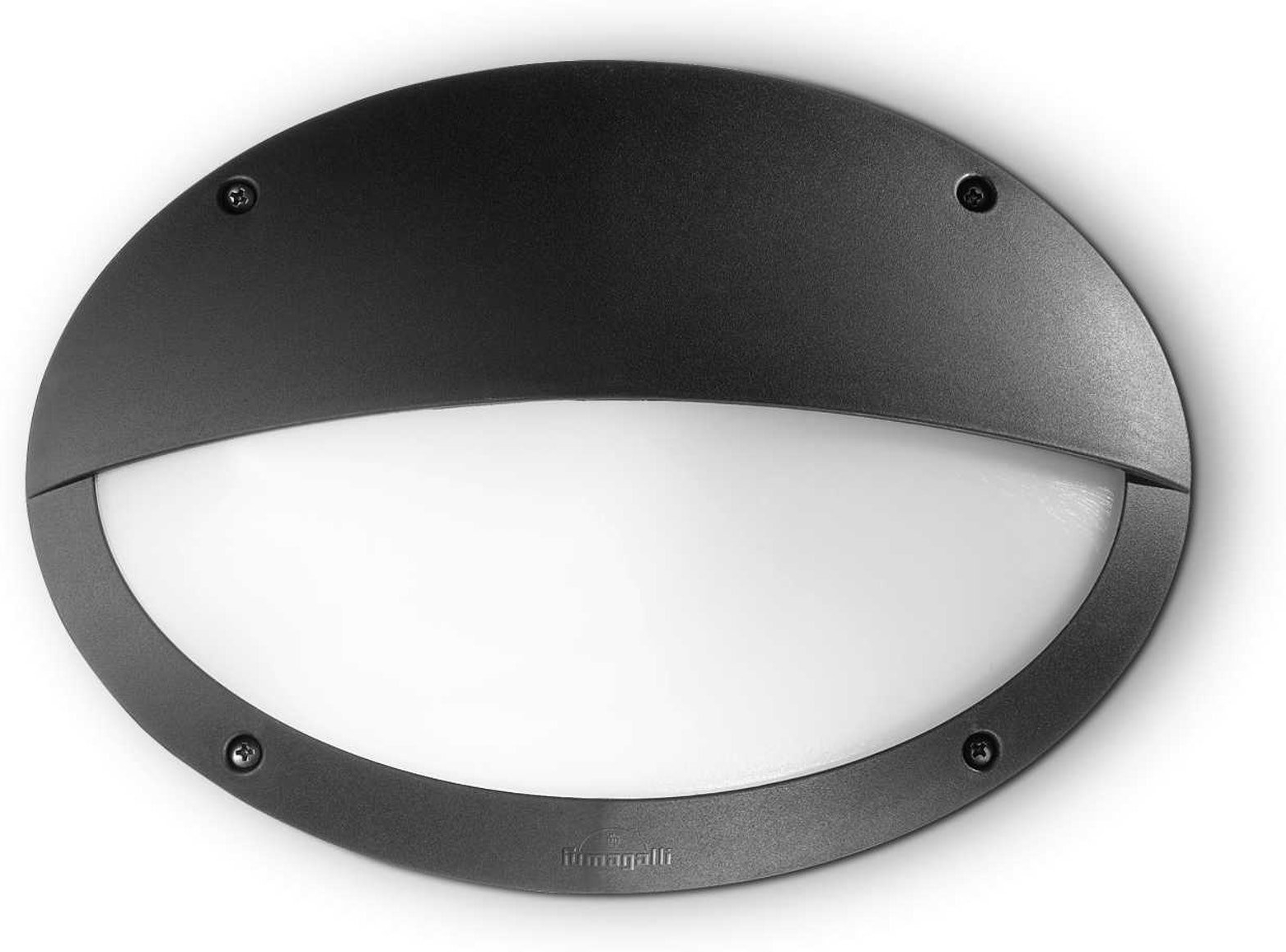 Udendørs Væglampe Ideal Lux Medea Sort Halvmåne Ip66 E27 H23xb9xl33 Cm