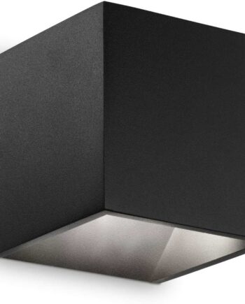 Udendørs Væglampe Ideal Lux Rubik Kubisk Vægarmatur Led Ip44 Sort