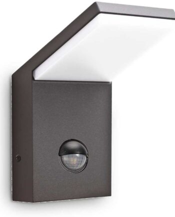 Udendørs Væglampe Ideal Lux Style Med Bevægelsessensor Antracit H17x10x10   Cm Integreret Led Ip54