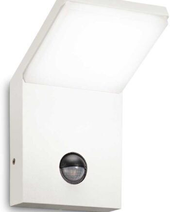 Udendørs Væglampe Ideal Lux Style Med Sensor Hvid Led   5w 3000k Ip54 H17xb10xd10   Cm
