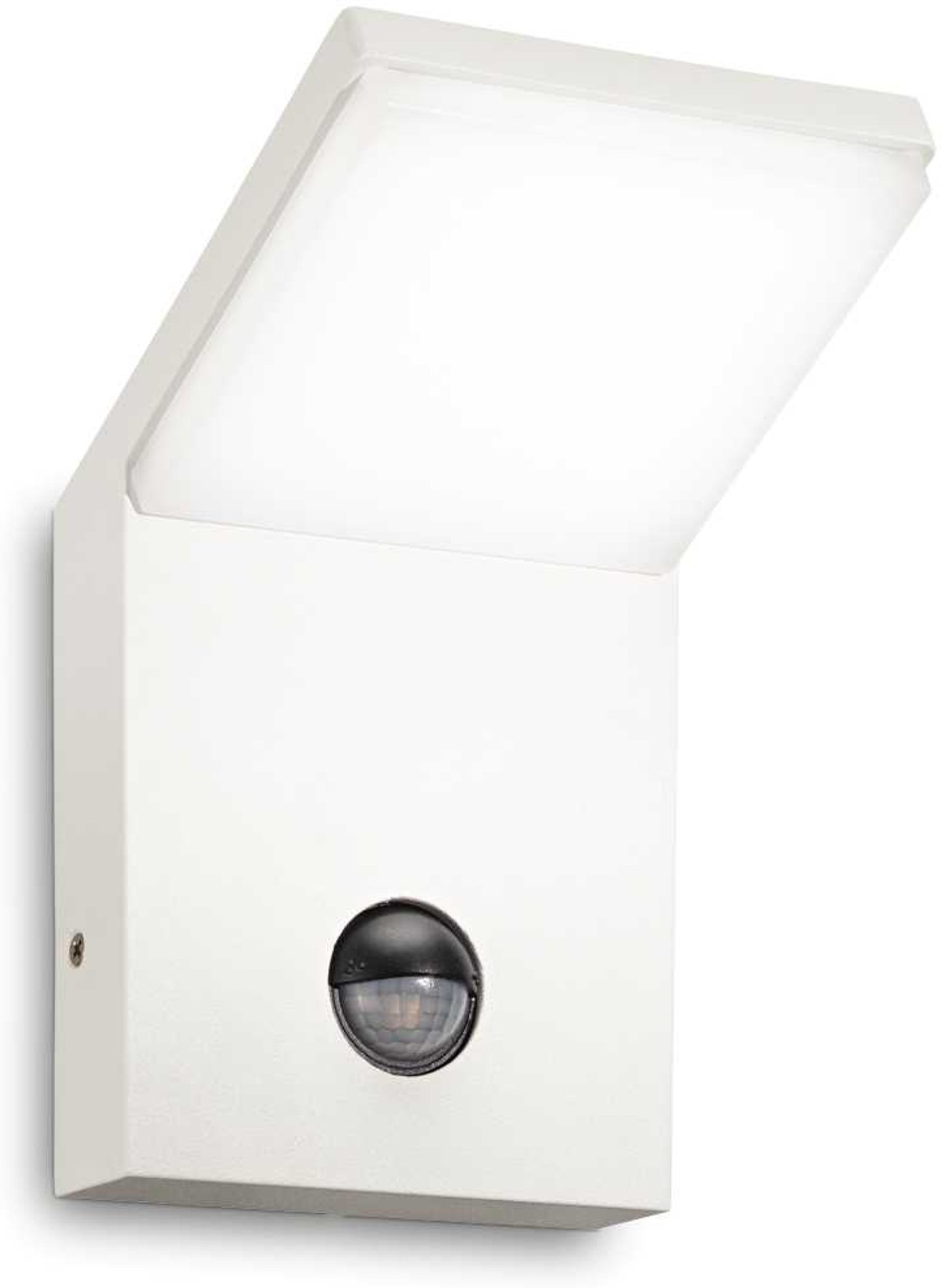 Udendørs Væglampe Ideal Lux Style Med Sensor Hvid Led   5w 3000k Ip54 H17xb10xd10   Cm