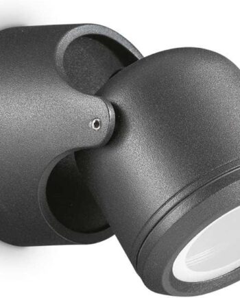 Udendørs Væglampe Ideal Lux Xeno Sort Med Justerbar Glasdiffuser Aluminium Vægspot Ip44  Gu10