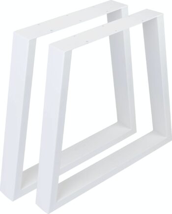 Understel Til Plankebord Nielsen Design Liam   Hvidt Pulverlakeret Metal Trapezformet Bordben H72ã B80ã D10 Cm
