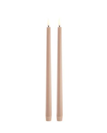 Uyuni Lighting Led Taper Kronelys  H32 Cm  Smooth    Pak Beige Beige : Erling Christensen Møbler