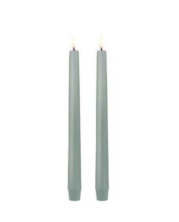 Uyuni Lighting Led Taper Kronelys  H25 Cm  Smooth    Pak Dusty Green Dusty Green : Erling Christensen Møbler
